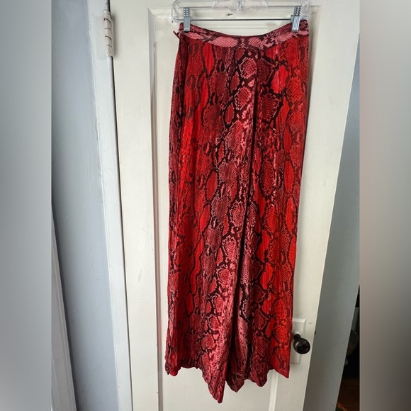 Just Cavalli Red Python Print Palazzo Pants IT 40 or US 8 - Picture 4 of 11